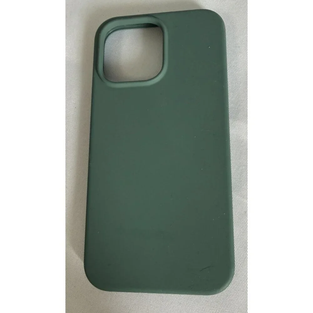 iPhone 14 Pro Max+/iphone15 Pro‎ Max Plastic Case Sage Green Fuzzy Inside
